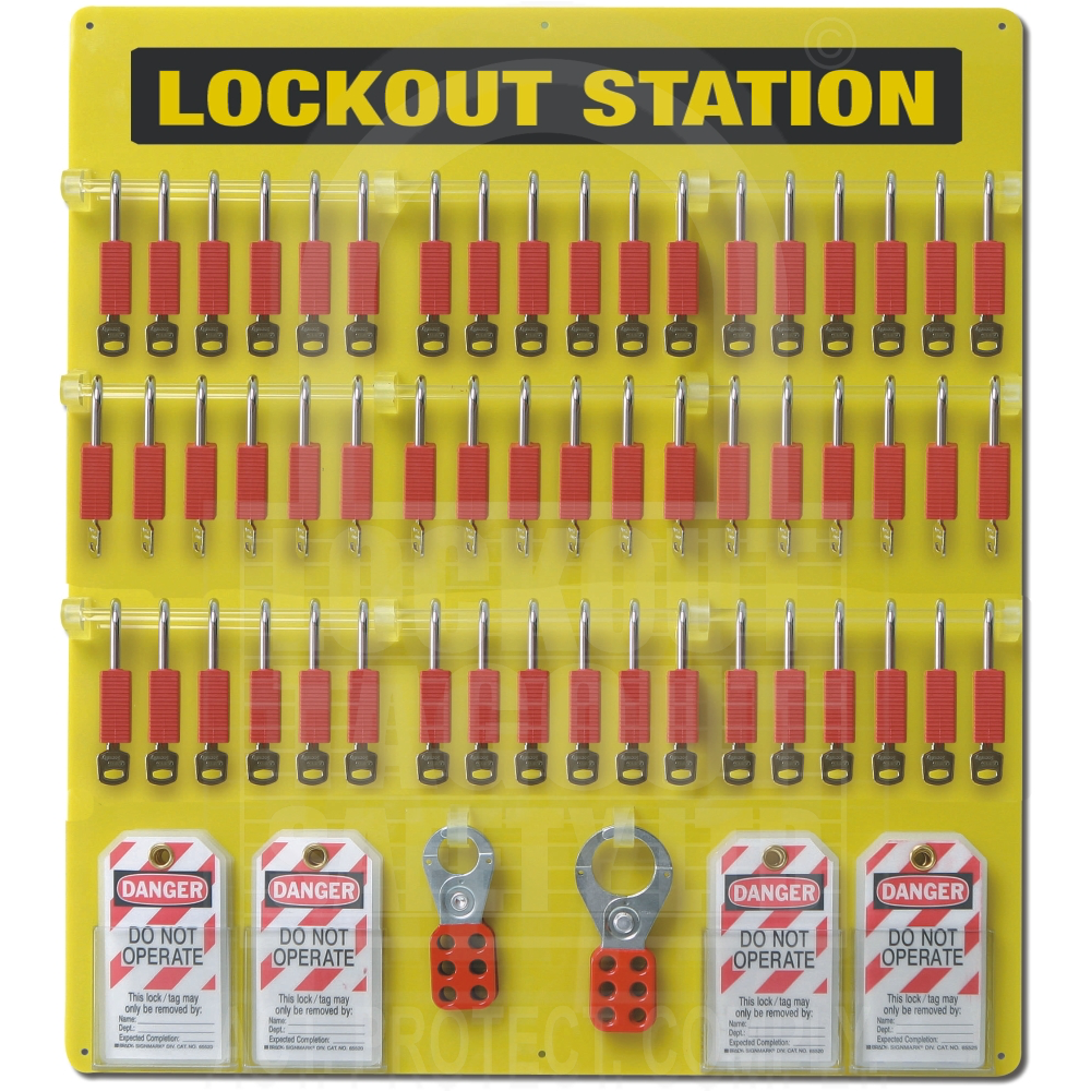 Custom Lockout Tagout Board 54 Padlock Capacity – Lockoutstation.co.uk