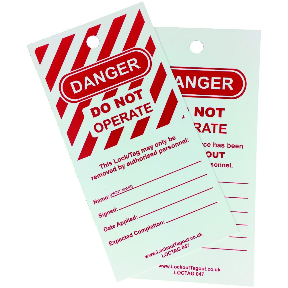 Do Not Operate Safety Tag