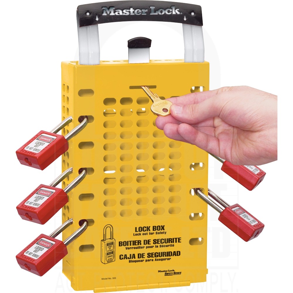 Triple Lock Box Dual Application Group Lock Box Yellow – Lockoutstation.co.uk