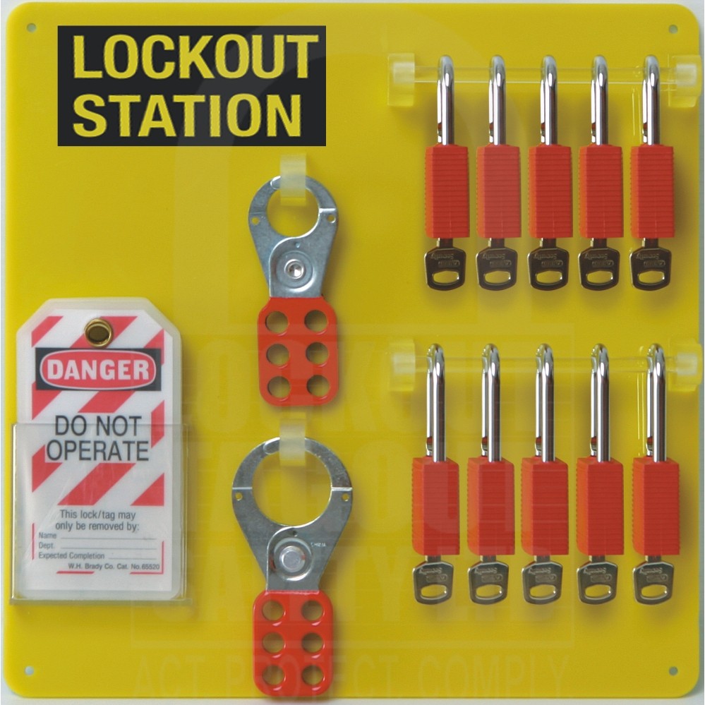 Lockout Tagout Board 10 Padlock Capacity