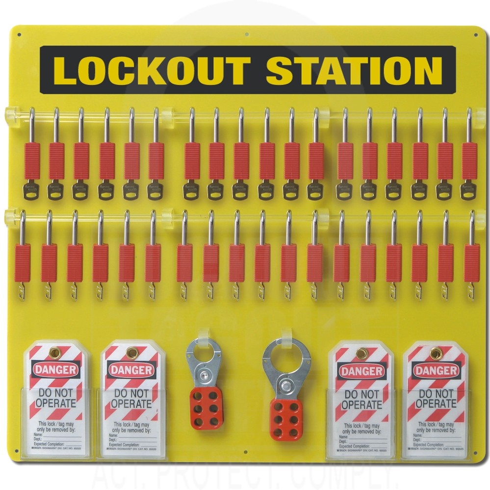 Lockout Tagout Board 36 Padlock Capacity – Lockoutstation.co.uk
