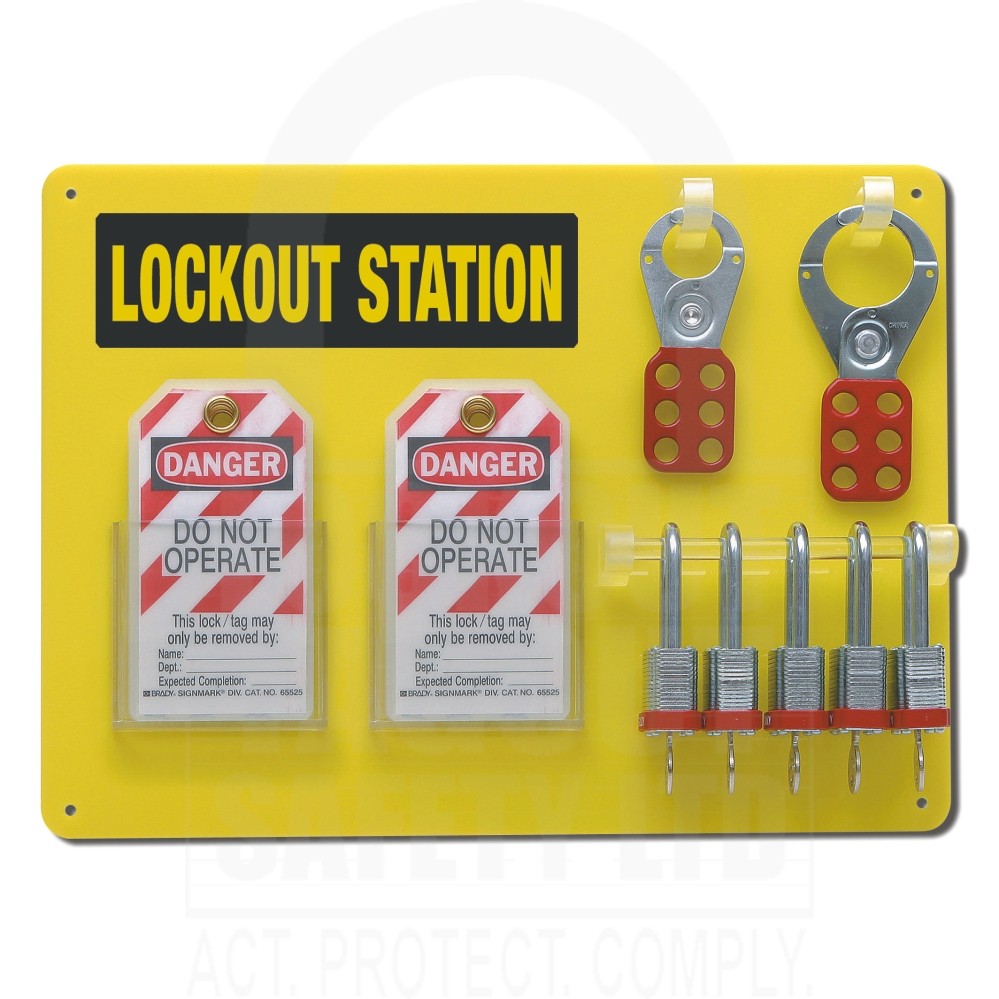 Lockout Tagout Board 5 Padlock Capacity – Lockoutstation.co.uk