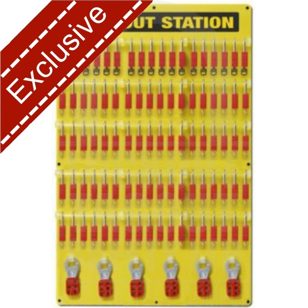 Lockout Tagout Board 90 Padlock Capacity