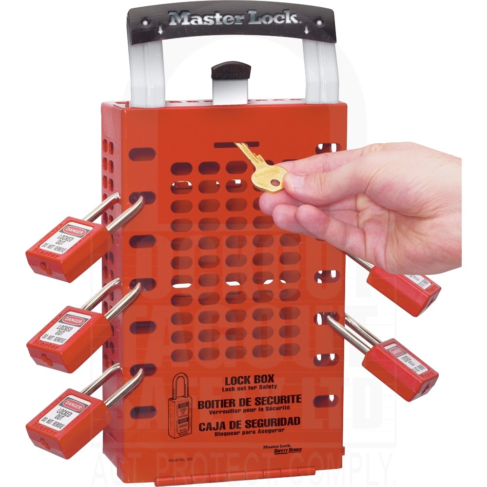 Master Lock 503 Red Dual Application Group Lockout Box